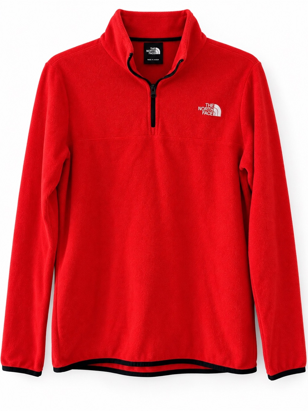 The North Face Women’s M Red Quarter Zip Fleece Pullover Black Trim